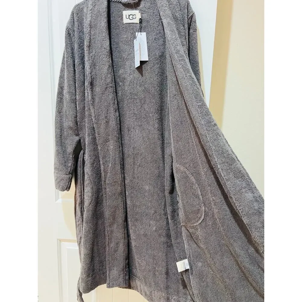 NWT❤️UGG Men’s Grey Cotton Robe szM/L